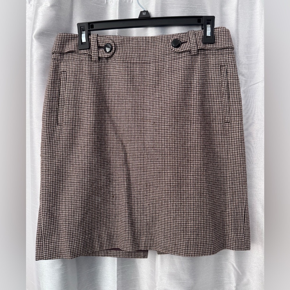 Banana Republic houndstooth wool mini skirt preppy